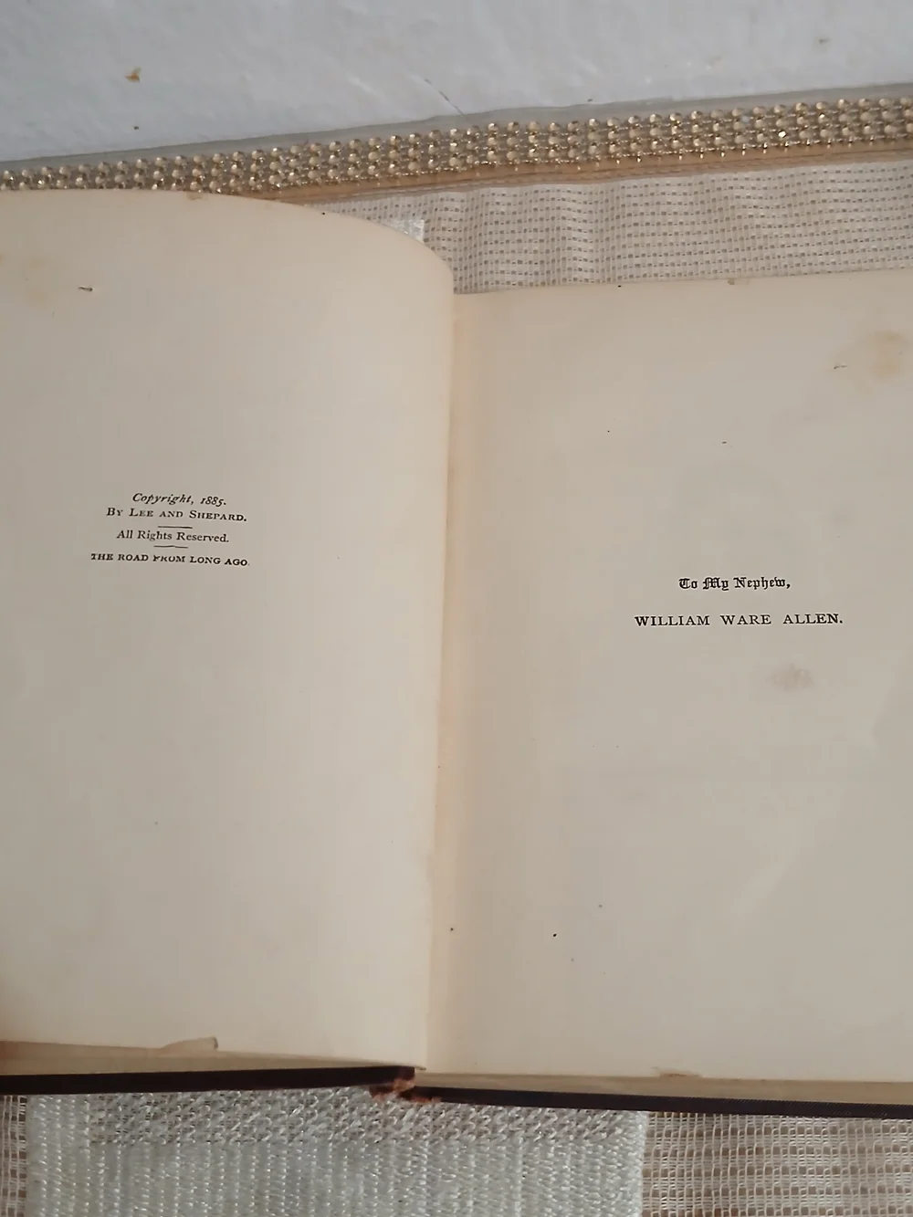 1898 TEN BOYS WHO LIVED ON THE ROAD FROM LONG AGO Jane Andrews Book Antique